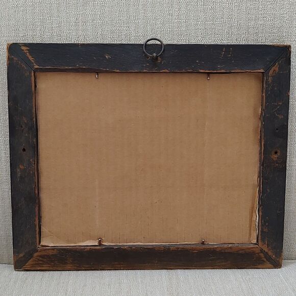 Vintage 1970's Handmade Crewel Fall Country Farm Scene Wood Framed Art Signed - Picture 2 of 11